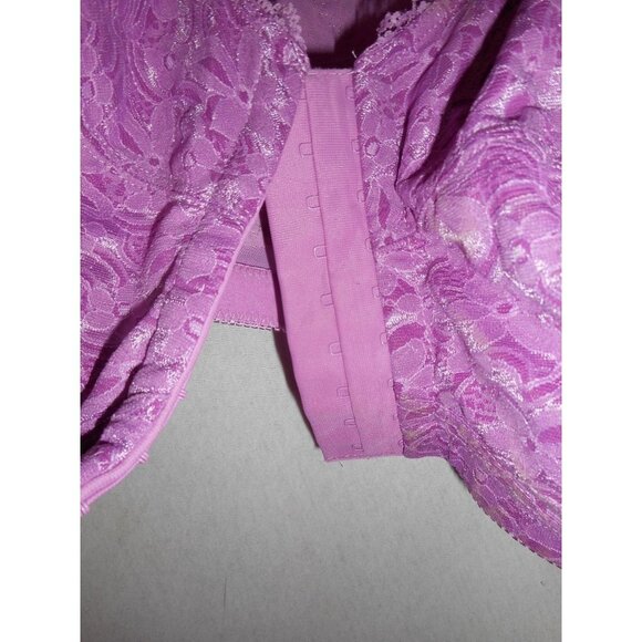 NIB Purple Lilac Front Close Wireless Posture Bra Lace 46G Woman Within - Picture 6 of 9